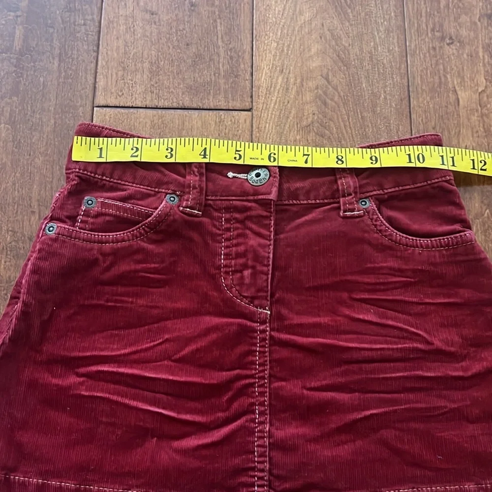 Mini Boden Burgundy CorduroyHeart Pocket Skirt Size 5-6 Y